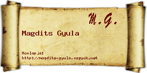 Magdits Gyula névjegykártya
